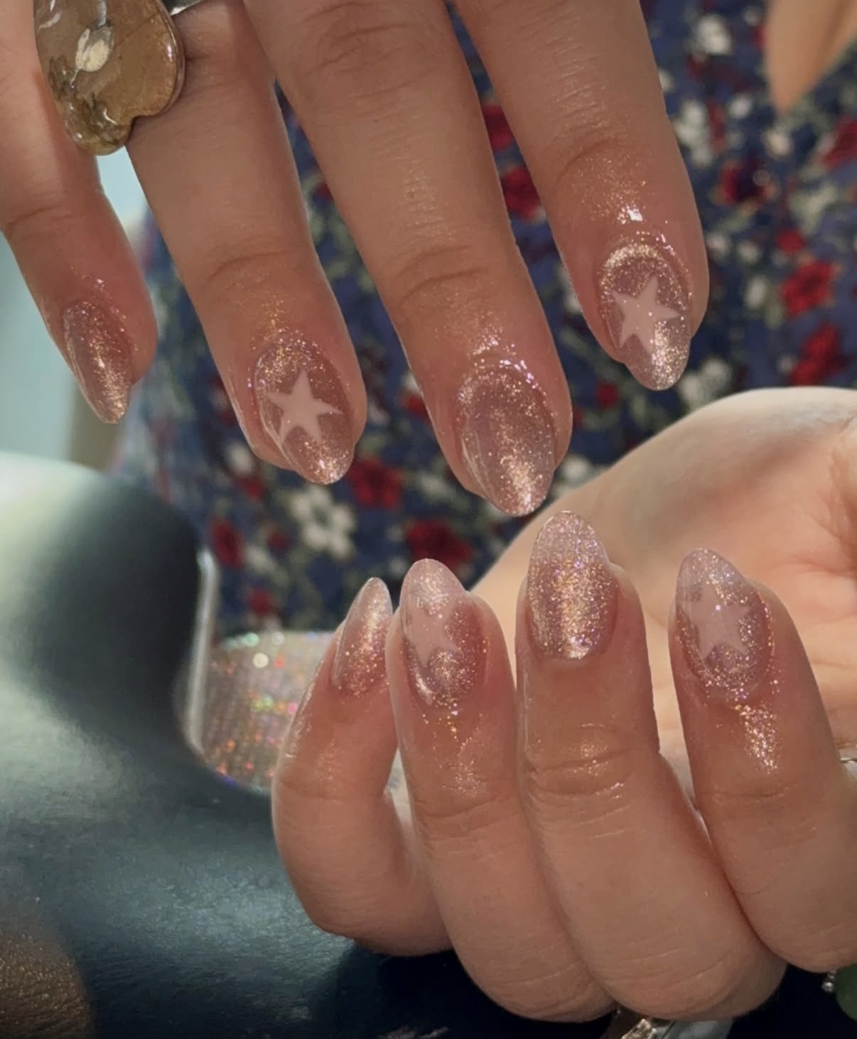 Acrylic extensions with chrome powder